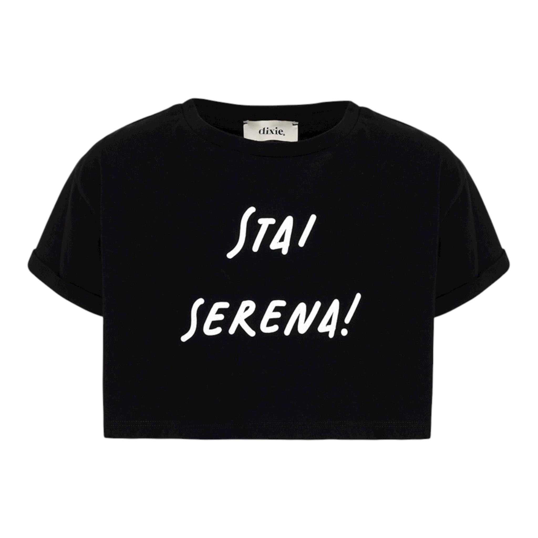 Dixie T-Shirt Tinta Unita Girocollo con Stampa per Bambina MBA1030G64 NERO DIXIE 