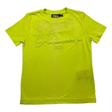 Blauer T-Shirt Girocollo Tinta Unita Con Stampa Logo Verde Per Neonato