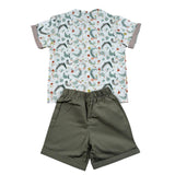 Calamaro Completo 2 Pezzi Camicia-Bermuda per Bambino 17940J BIANCO/VERDE CALAMARO 