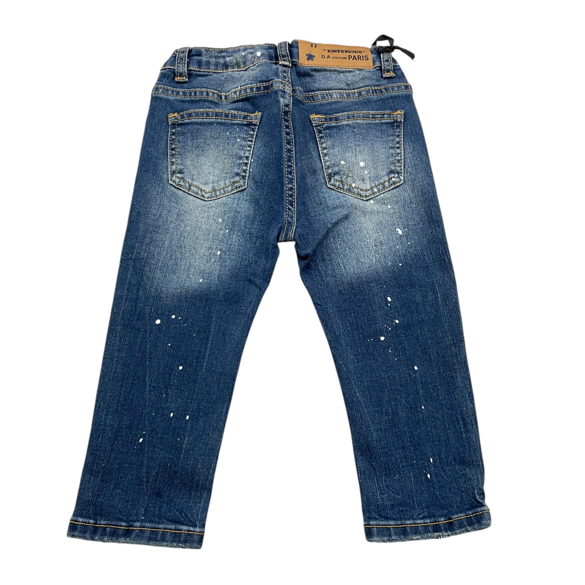DANIELE ALESSANDRINI jeans tinta unita con toppe Blu per Neonato 1291PD00054 BLU DANIELE ALESSANDRINI 