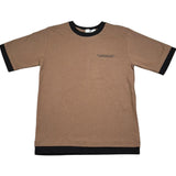 Paolo Pecora T-Shirt Girocollo Tinta Unita con Profili In Contrasto per Bambino PP4347 MARRONE PAOLO PECORA 