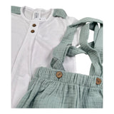 Calamaro Completo 2 Pezzi T-Shirt-Salopette per Neonato 17942 BIANCO/VERDE CALAMARO 