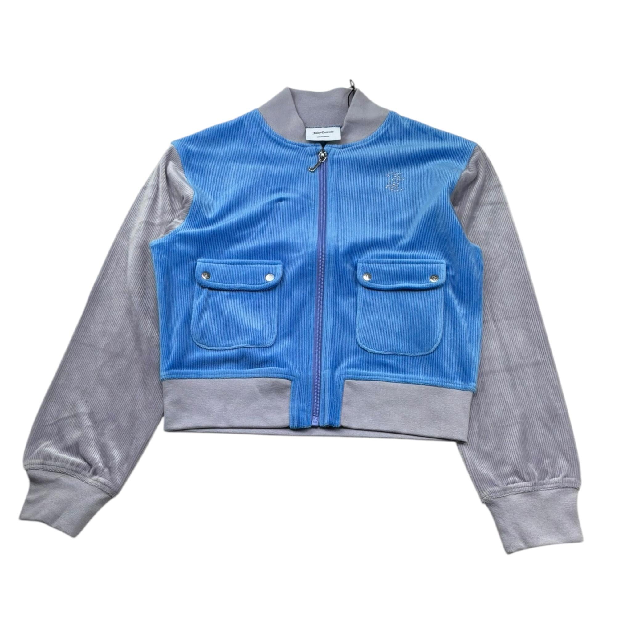 Juicy Couture Felpa Bicolore con Zip per Bambina JBX6603 GRIGIO/AZZURRO JUICY COUTURE 