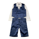 Damper Dan Completo 3Pz Gilet-Camicia-Bermuda Blu Per Bambino