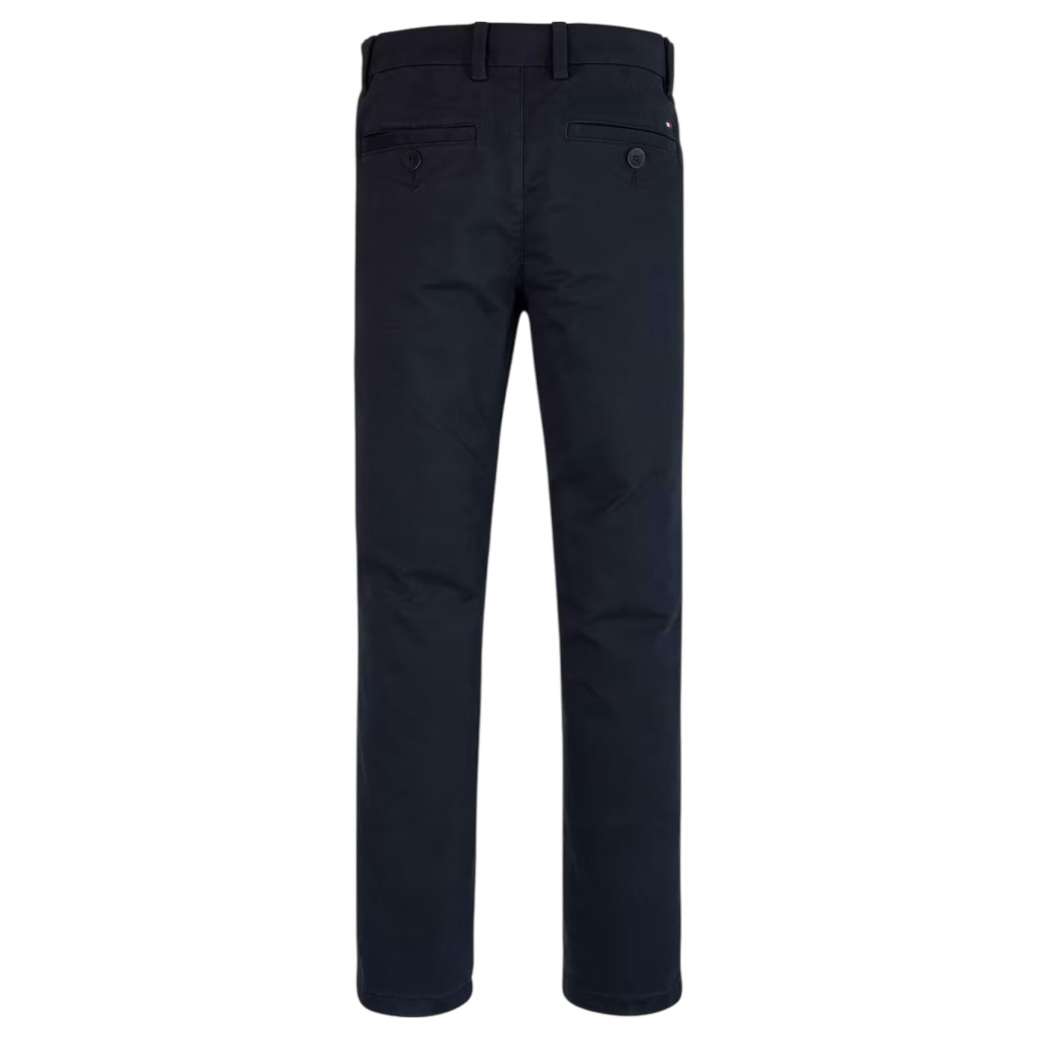 Tommy Hilfiger Pantalone Tinta Unita con Girovita Regolabile per Bambino KB0KB09435 BLU TOMMY HILFIGER 