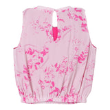 Miss Blumarine Camicia Giromanica Tinta Unita Fantasia Floreale Rosa Per Bambina