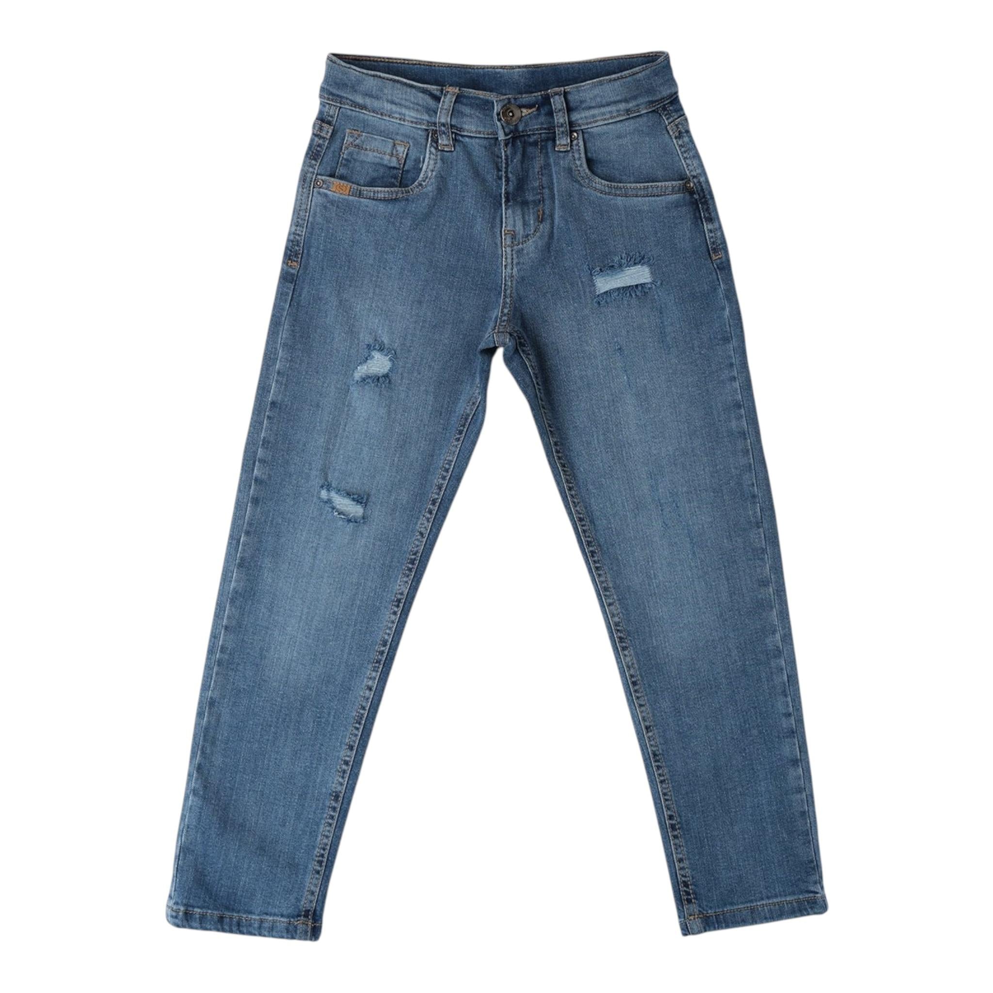 Sarabanda Jeans Tinta Unita con Girovita Regolabile per Bambino 0B633 BLU SARABANDA 