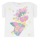 Billieblush T-Shirt Tinta Unita con Brillantini per Bambina U20924 BIANCO BillIEBLUSH 