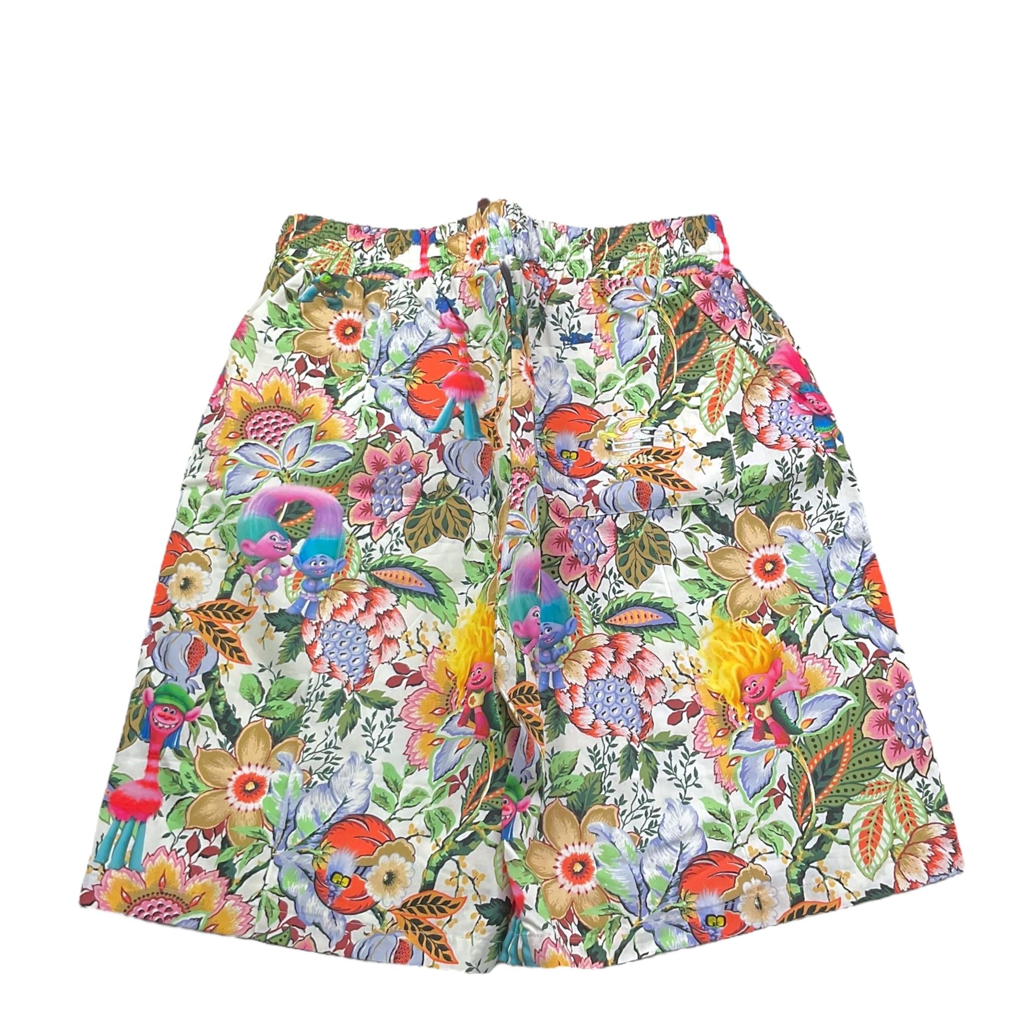 Etro Bermuda Tinta Unita con Fantasia Fiori per Bambino GU6Q59 BIANCO ETRO 