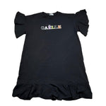 Gaelle Abito Mezza Manica Tinta Unita con Stampa per Bambina 2746V00339 NERO GAELLE 