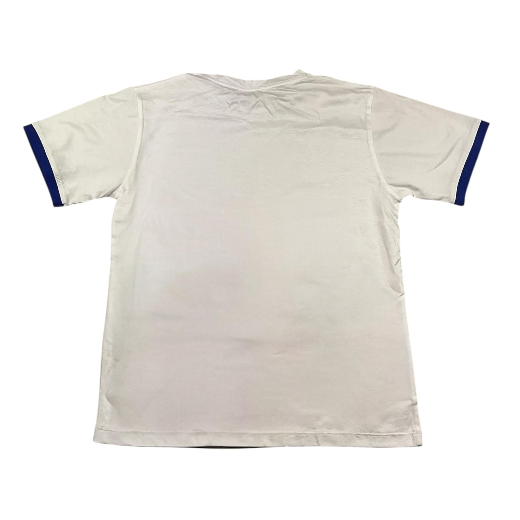 Manuel Ritz T-Shirt Girocoll Tinta Unita con Profili Maniche In Contrasto per Bambino MR2924 BIANCO MANUEL RITZ 