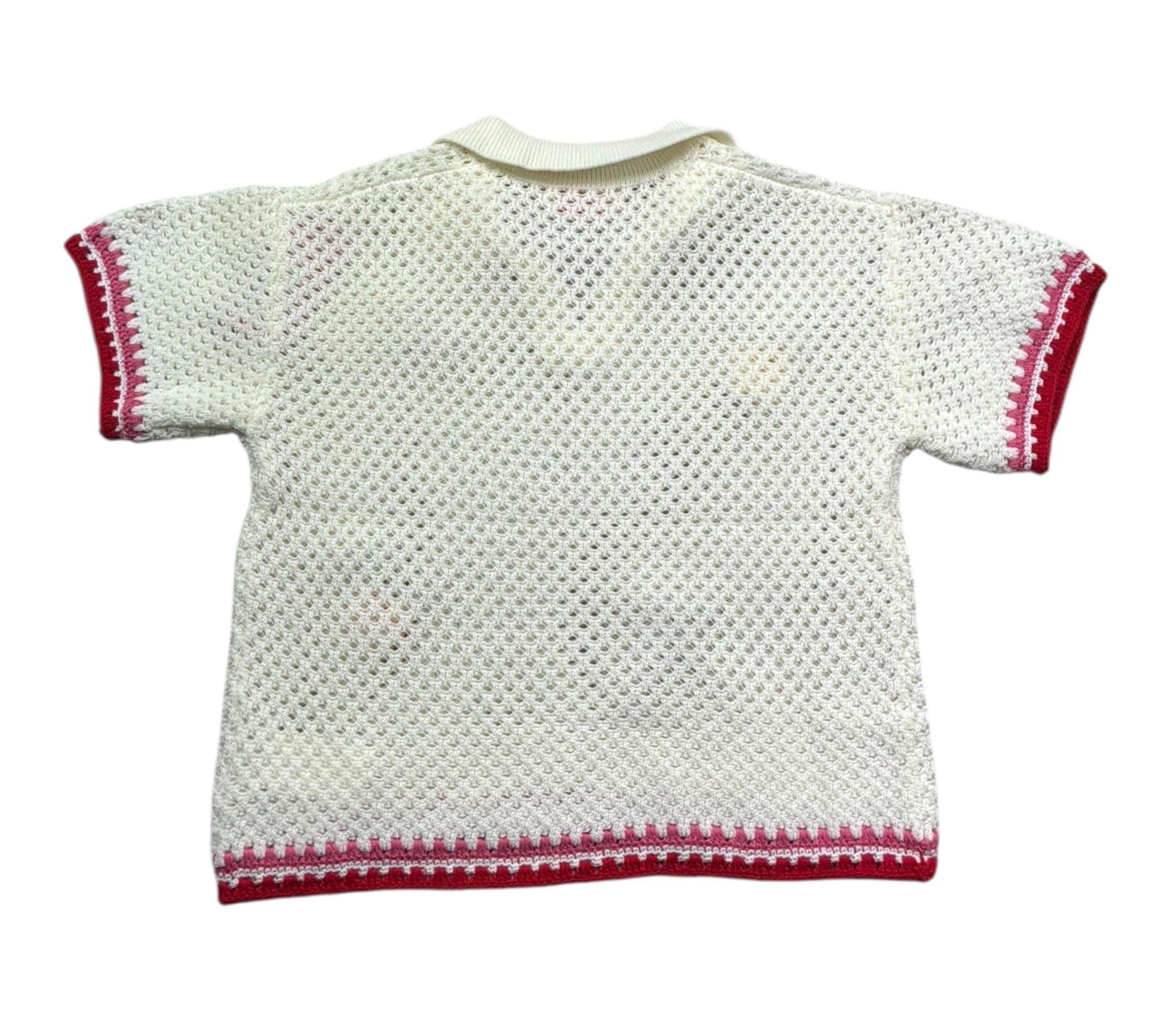 Saint Barth Polo Mezza Manica Tinta Unita con Trafori per Bambina PIXIE PANNA SAINT BARTH 