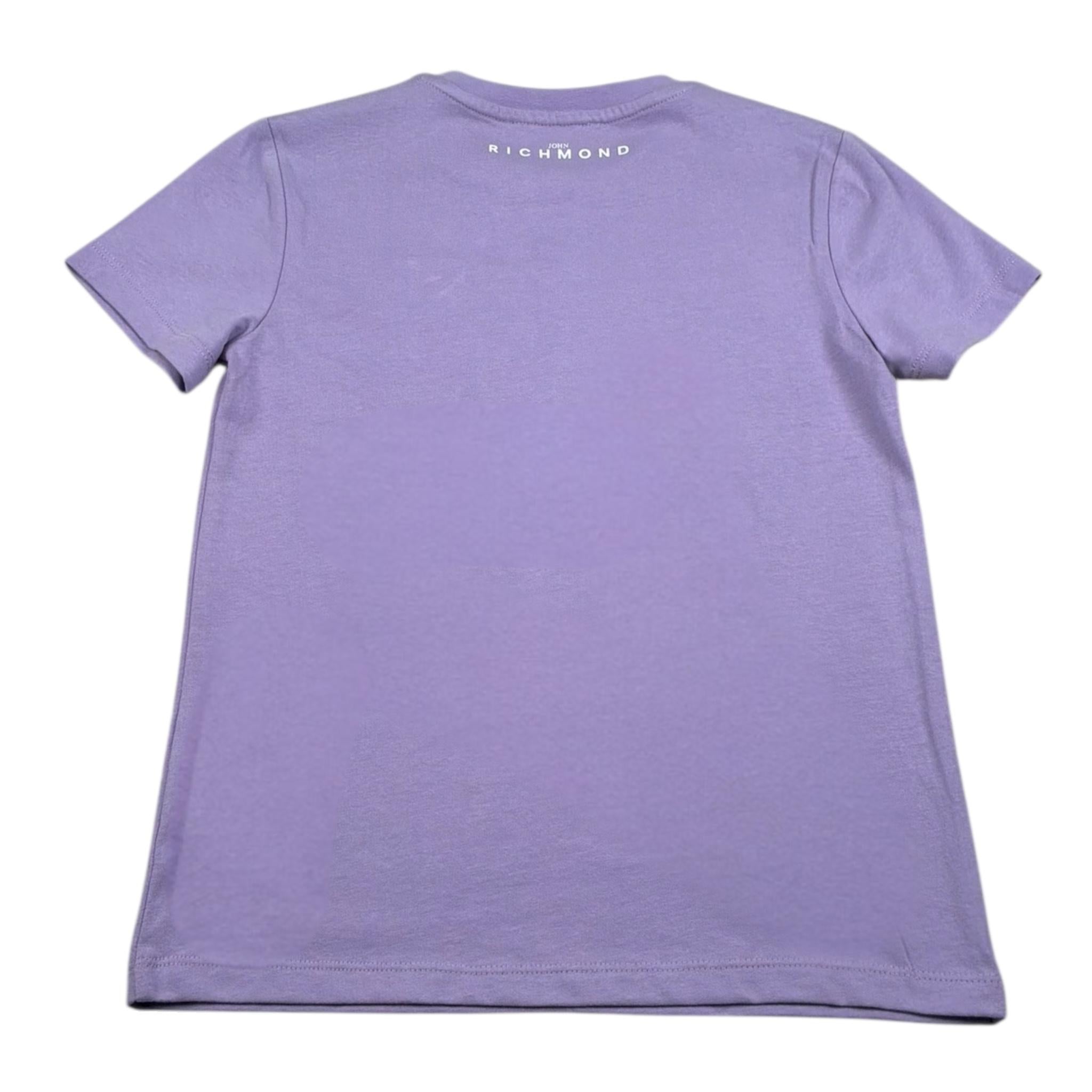 John Richmond T-Shirt Girocollo Tinta Unita con Stampa per Bambina RGP26012TS LILLA JOHN RICHMOND 