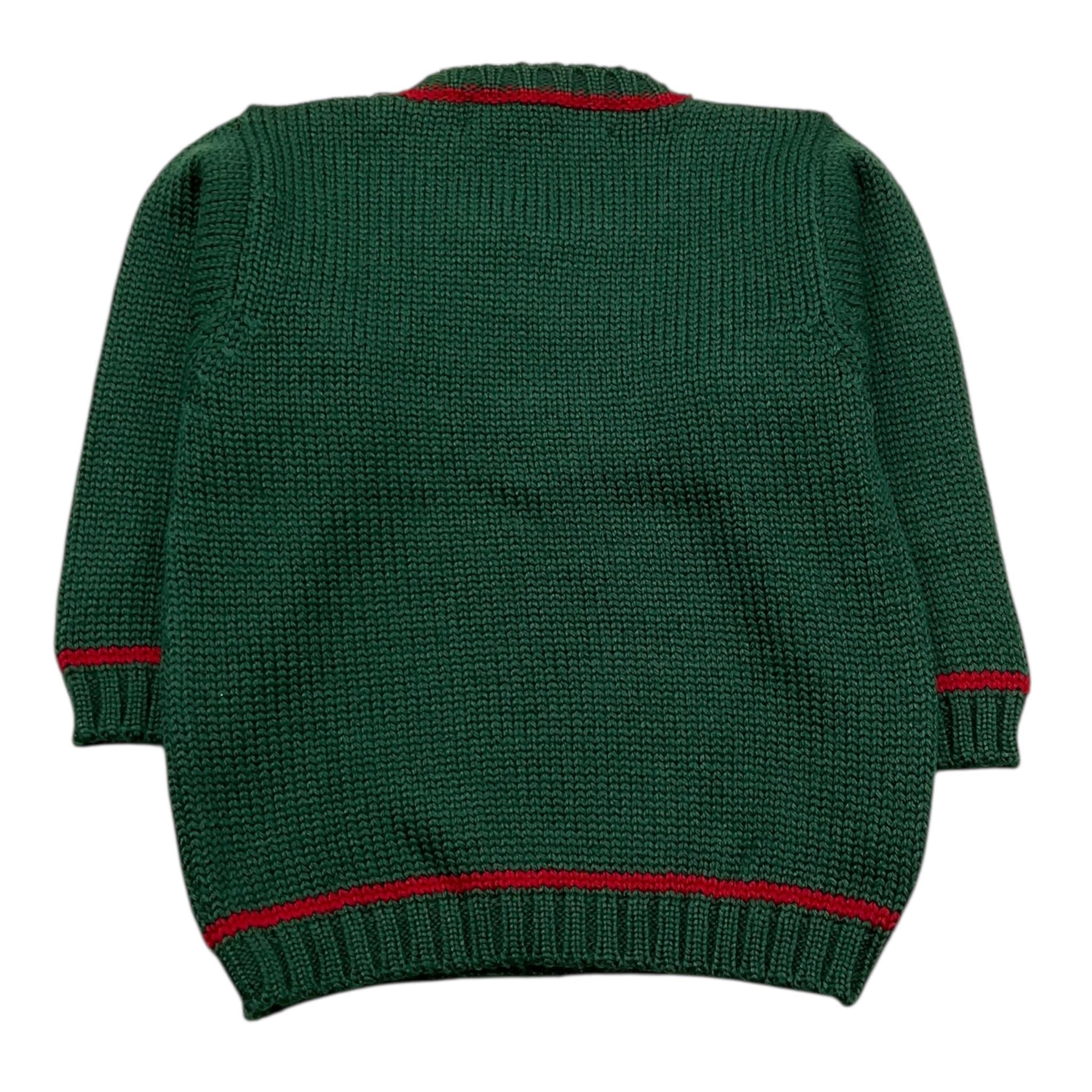 LA STUPENDERIA maglia girocollo tinta unita con ricami Verde per Neonato WCPL61N VERDE LA STUPENDERIA 