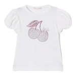 Liu Jo T-Shirt Girocollo Tinta Unita con Stampa per Bambina KA5041 BIANCO LIU JO 