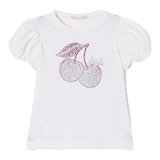 Liu Jo T-Shirt Girocollo Tinta Unita con Stampa per Bambina KA5041 BIANCO LIU JO 