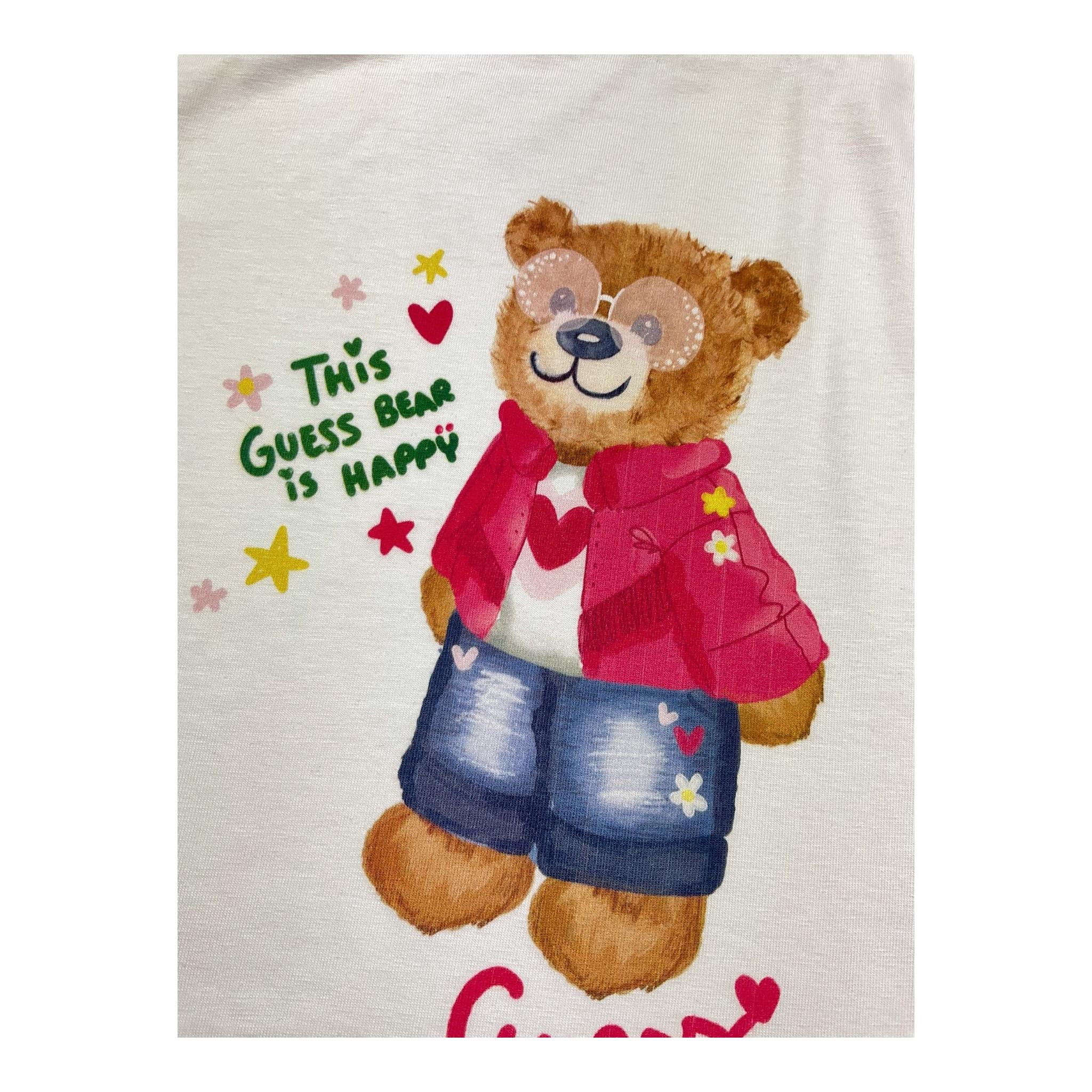 Guess T-Shirt Girocollo Tinta Unita con Stampa per Bambina K4RI12K6YW4 BIANCO GUESS 