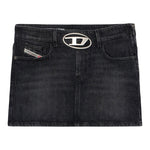 Diesel Gonna In Denim Tinta Unita con Zip per Bambina J02162 NERO DIESEL 