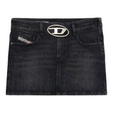 Diesel Gonna In Denim Tinta Unita con Zip per Bambina J02162 NERO DIESEL 