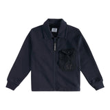 C.P. COMPANY felp con zip e colletto tinta unita Blu per Bambino CUF00T BLU C.P. COMPANY 