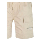 Calvin Klein Bermuda In Denim Tinta Unita con Tasconi per Bambino IB0IB0429 BEIGE CALVIN KLEIN 
