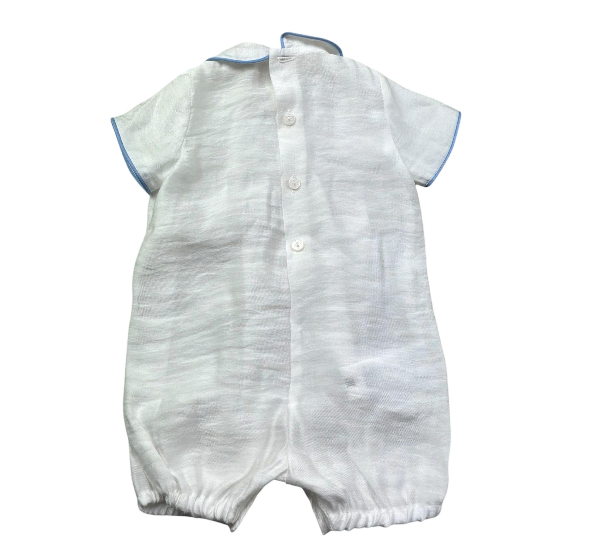 Le Bebe Pagliaccetto Mezza Manica Tinta Unita con Bottoni per Neonato LBB5406 BIANCO LE BEBE 