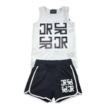 John Richmond Completo 2 Pezzi Canotta-Short Bicolore per Bambina RGP26016CJ BIANCO/NERO JOHN RICHMOND 