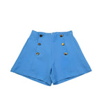 Y-Clu Short Tinta Unita con Elastico In Vita per Bambina Y19031 AZZURRO Y-CLU 