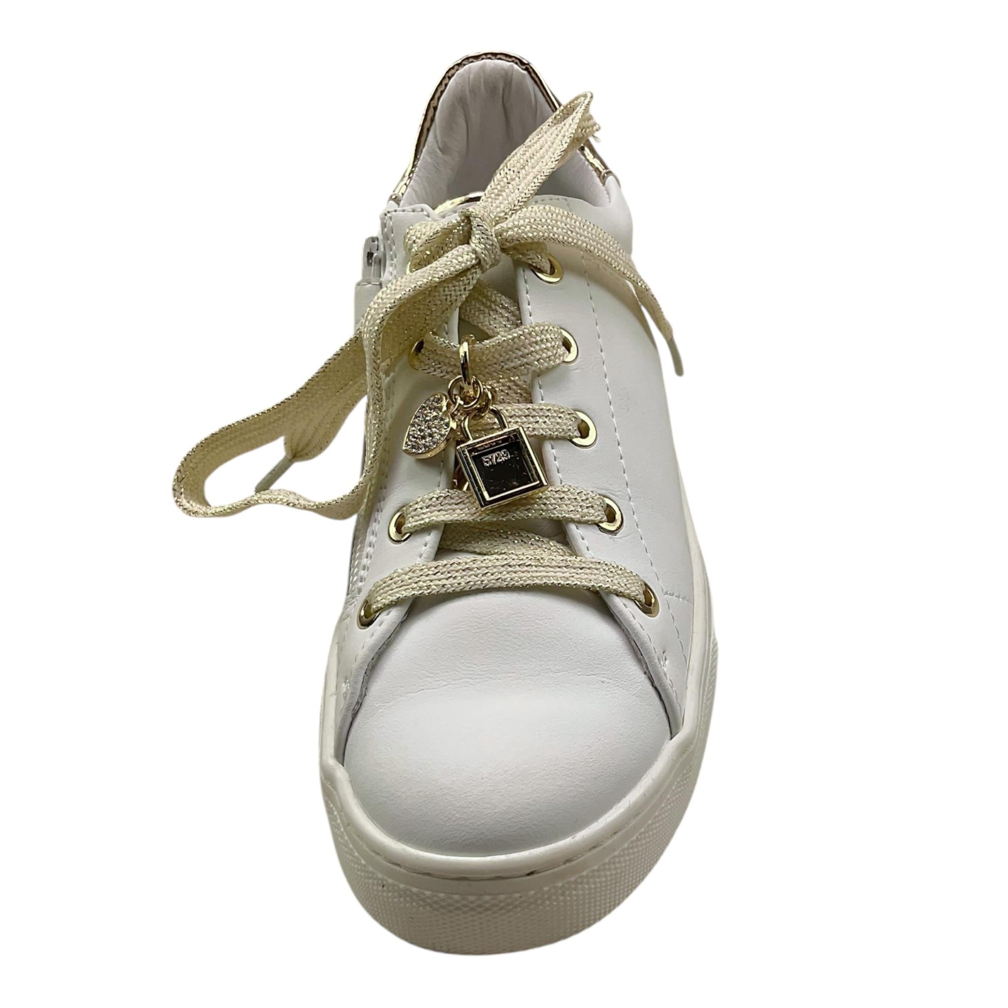 Patrizia Pepe Sneakers Tinta Unita con Lacci E Applicazioni per Bambina PPJ300 BIANCO PATRIZIA PEPE 