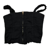 Lu Lu By Miss Grant Top Tinta Unita con Zip per Bambina LL3390X NERO LU LU BY MISS GRANT 