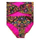 4Giveness Costume Intern Tinta Unita Con Stampa E Frange Nero Per Bambina