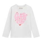 Guess Shirt Girocollo Tinta Unita con Logo per Neonata A5RI01K6YW4X BIANCO GUESS 