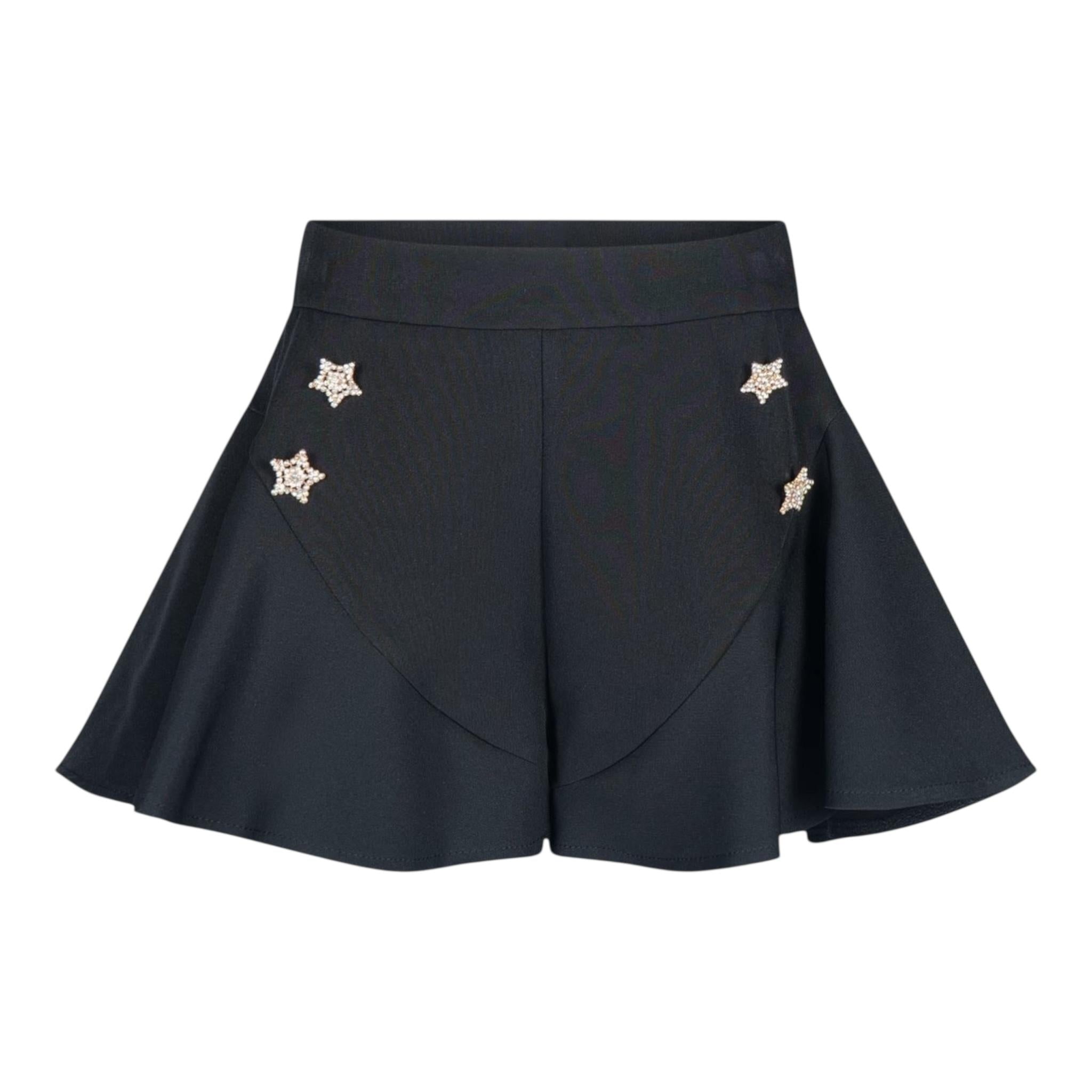 MARC ELLIS short tinta unita con bottoni in contrasto Nero per Bambina JMJS16489 NERO MARC ELLIS 