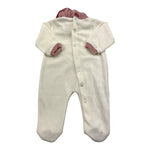 LA STUPENDERIA tutina tinta unita con profili in contrasto Panna per Neonata TBTT02 PANNA LA STUPENDERIA 