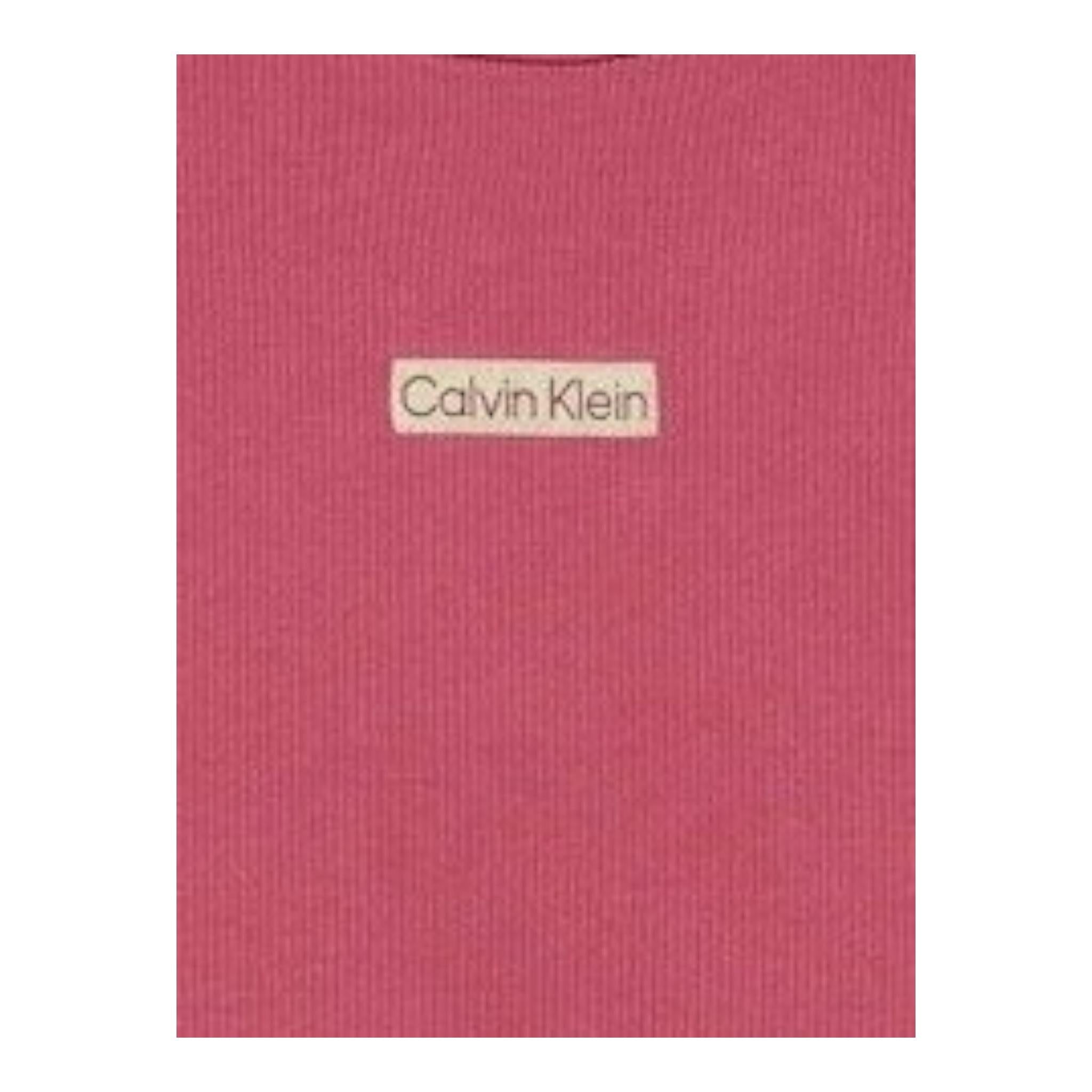 Calvin Klein Canotta Tinta Unita Giromanica con Stampa per Bambina IG0IG02871X FUXIA CALVIN KLEIN 