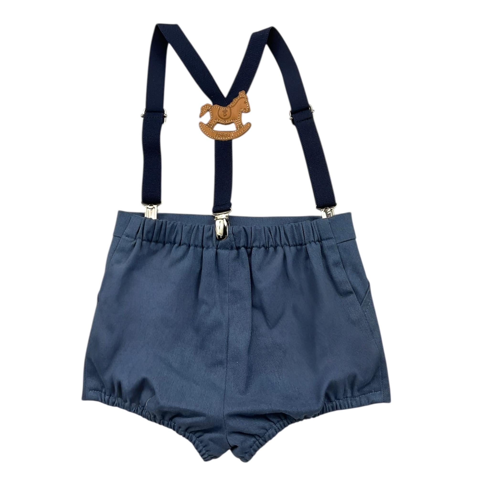 YOEDU salopette tinta unita modello bermuda Blu per Bambino 3050J BLU YOEDU 