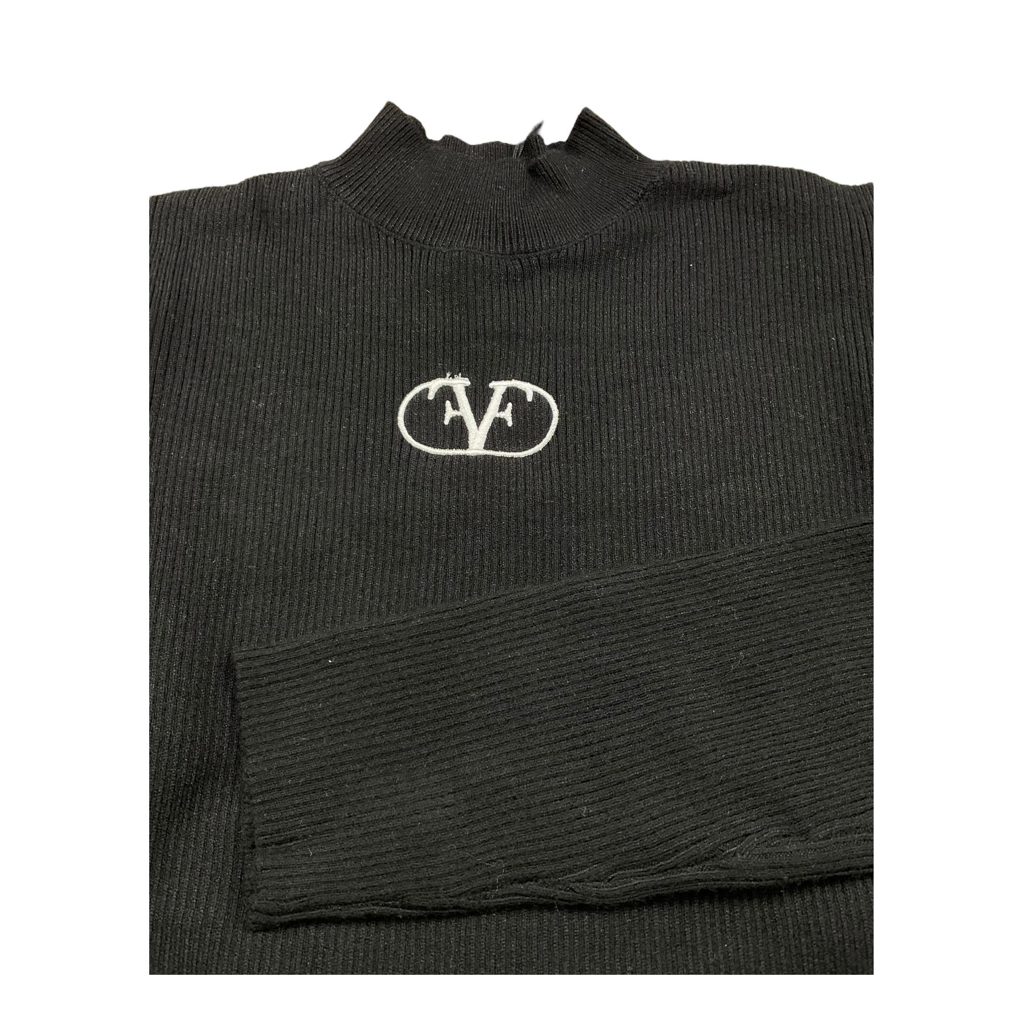 FUN & FUN maglia mezzo collo tinta unita con logo Nero per Neonata FNBSW15506N NERO FUN & FUN 