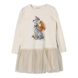 MONNALISA abito manica lunga tinta unita con stampa in contrasto Panna per Bambina 11D906 PANNA MONNALISA 