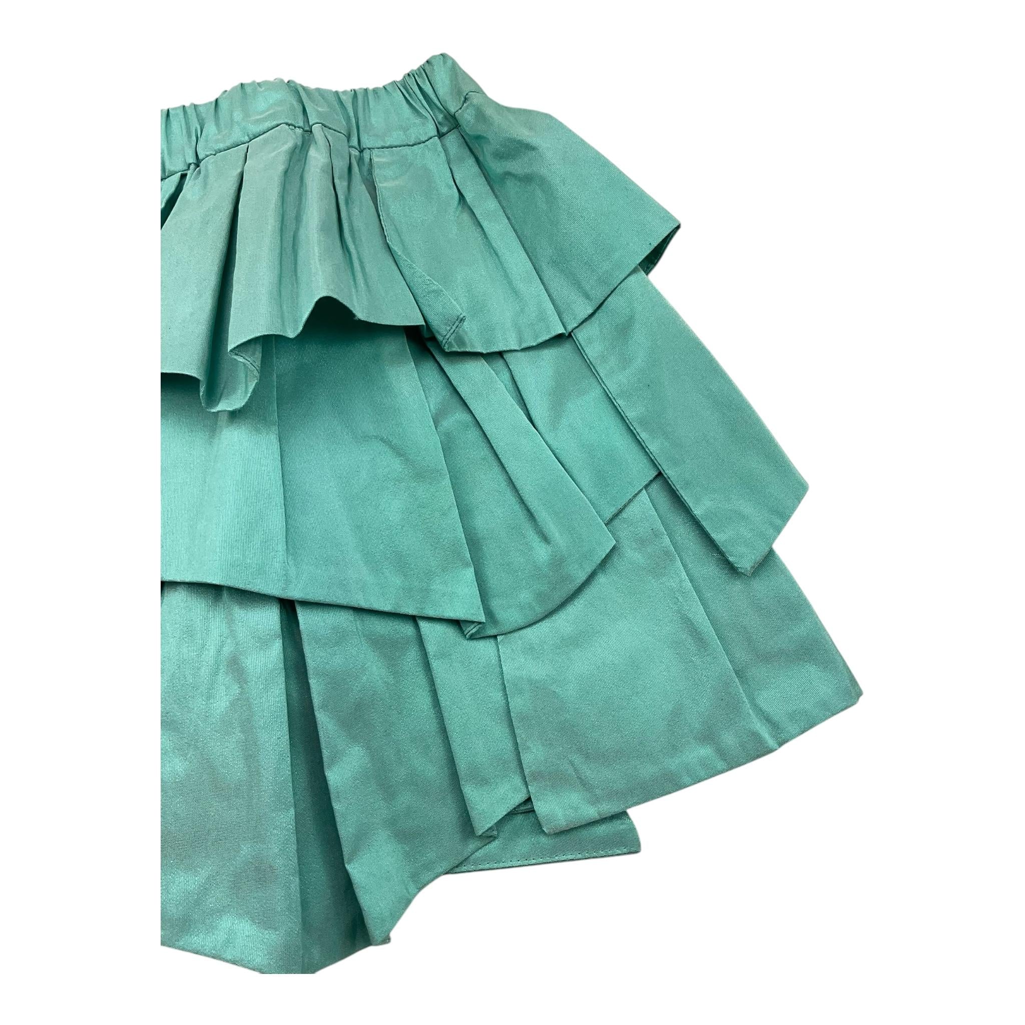 DOU DOU gonna tinta unita con balze ed elastico in vita Verde acqua per Bambina DV7A91 VERDE ACQUA DOU DOU 