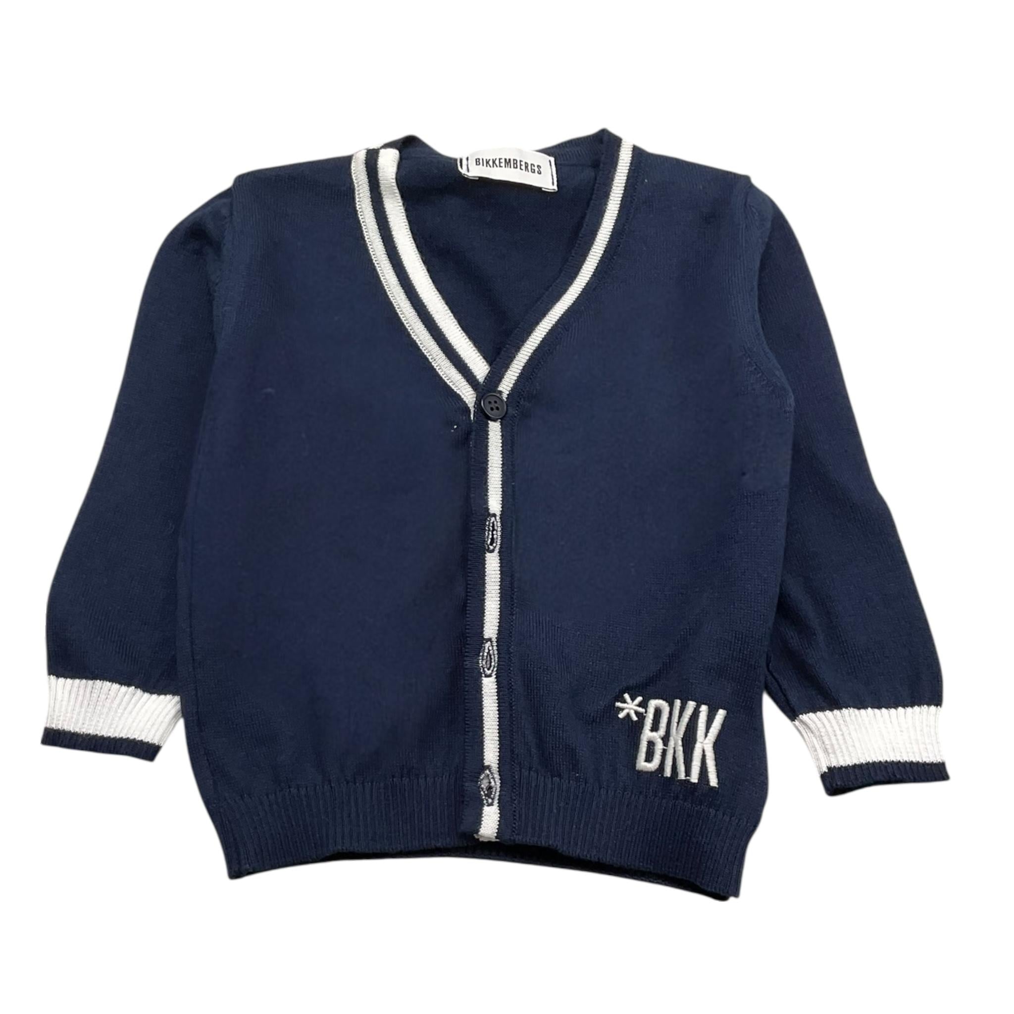 Bikkembergs Cardigan Tinta Unita con Bottoni per Bambino BK3450 BLU BiKKEMBERGS 