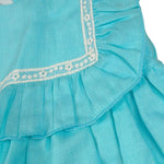 Juliana Abito Giromanica tinta unita Turchese per Bambina 25127X TURCHESE JULIANA 