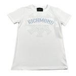John Richmond T-Shirt Tinta Unita Girocollo con Stampa per Bambino RBP26077TS BIANCO JOHN RICHMOND 