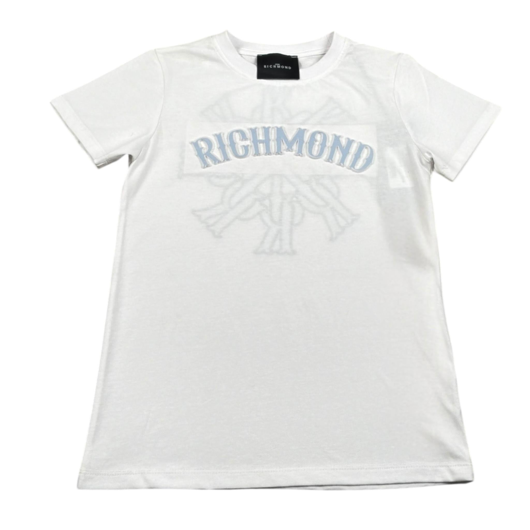 John Richmond T-Shirt Tinta Unita Girocollo con Stampa per Bambino RBP26077TS BIANCO JOHN RICHMOND 