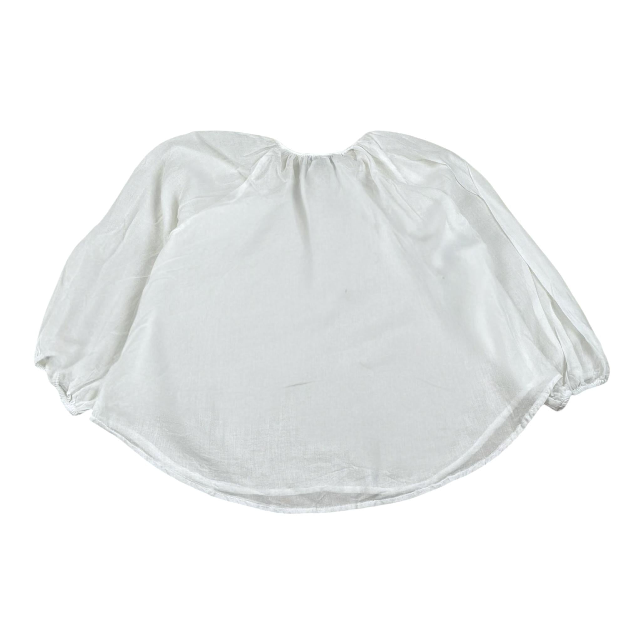 Please Camicia Tinta Unita Manica Lunga per Bambina CC21080G72 BIANCO PLEASE 