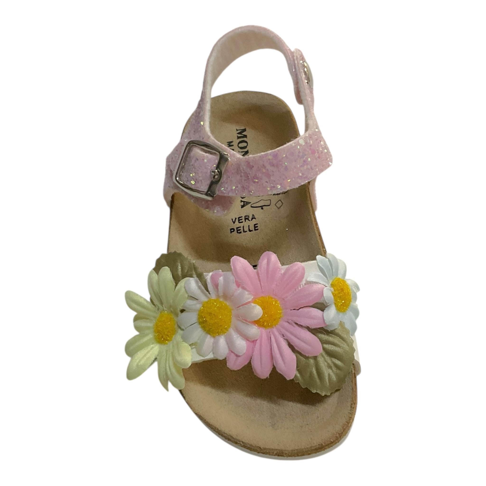 Monnalisa Sandali Bicolore con Applicazioni per Neonata 83E014 BIANCO/ROSA MONNALISA 