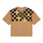 MARC JACOBS t-shirt girocollo tinta unita con fantasia scacchi Cammello per Bambino W60283 CAMMELLO MARC JACOBS 