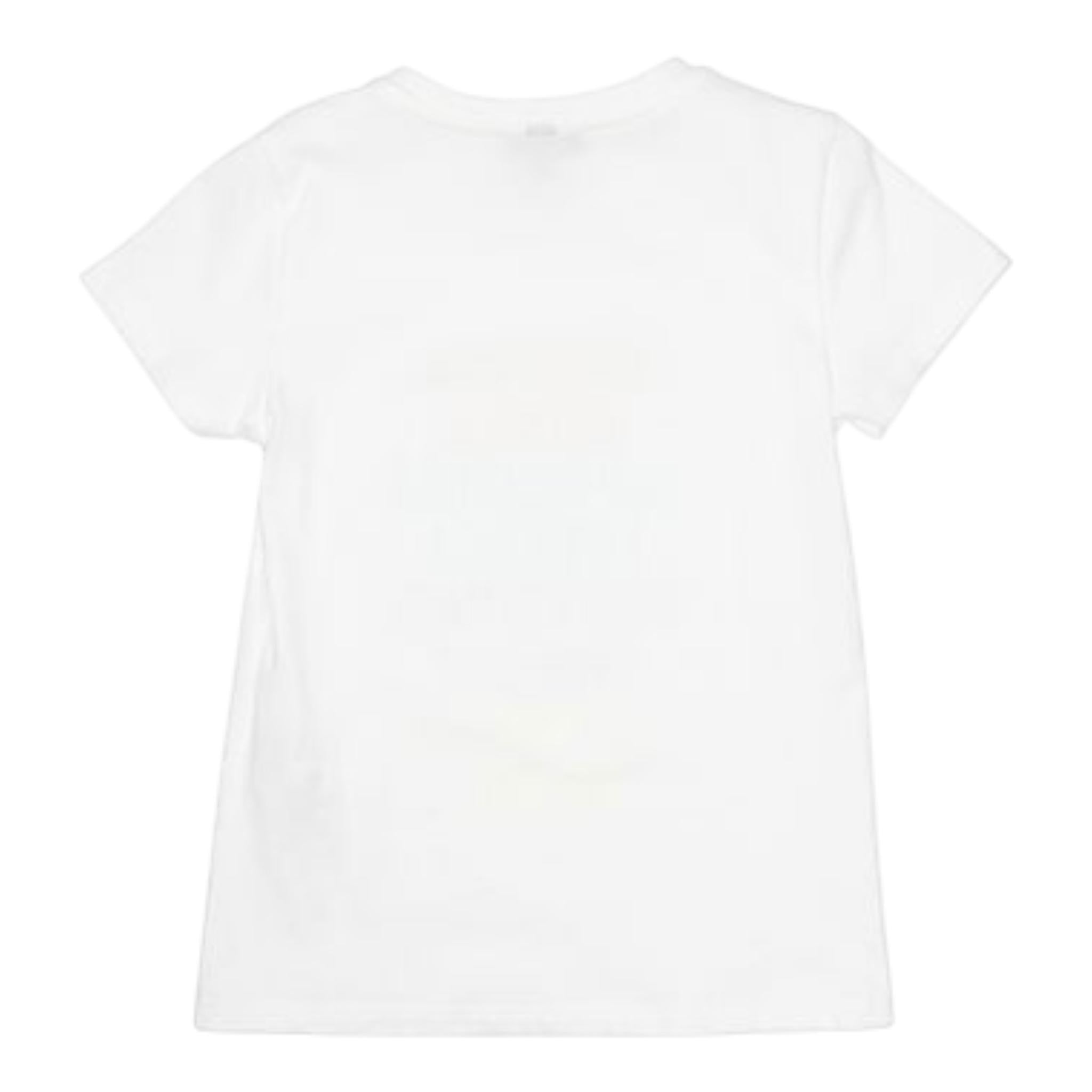 Dixie T-Shirt Tinta Unita Girocollo con Stampa per Bambina MBC5030G39 BIANCO DIXIE 