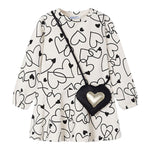 MAYORAL abito tinnta unita girocollo con fantasia e borsetta Bianco per Neonata 4931N BIANCO MAYORAL 