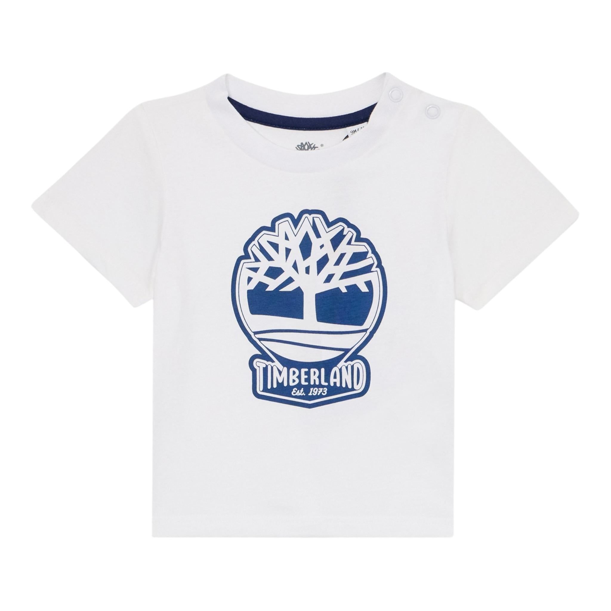 Timberland T-Shirt Girocollo Tinta Unita con Stampa per Neonato T60508 BIANCO TIMBERLAND 