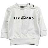 John Richmond Felpa Chiusa Girocollo Tinta Unita con Logo per Neonato RIP26036FE BIANCO JOHN RICHMOND 